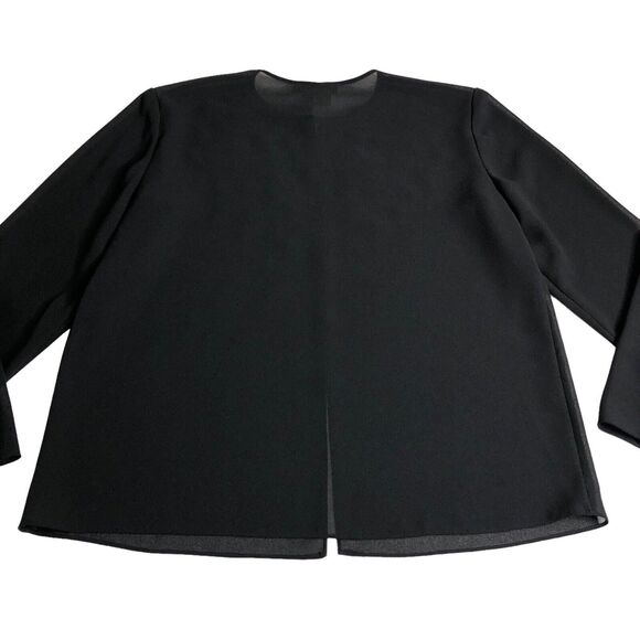 Adrianna Papell Evening Essentials Cardigan Womens Large Black Sheer Beaded Top - Picture 11 of 16